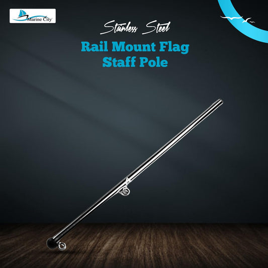 Marine City Boat Accessories Rail Mount Flag Pole Holder West Marine Flag Pole MARINE CITY