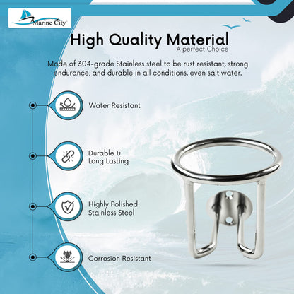 Marine City Universal de Acero Inoxidable para Anillo de Barco Portavasos para Bebidas/Bebidas de Agua Soporte para Botellas de Bebidas para Barcos Marinos Yates y Camiones