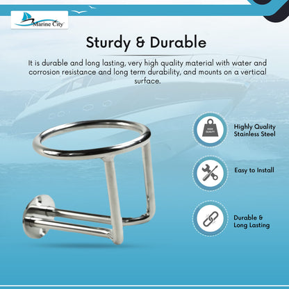 Marine City Universal de Acero Inoxidable para Anillo de Barco Portavasos para Bebidas/Bebidas de Agua Soporte para Botellas de Bebidas para Barcos Marinos Yates y Camiones
