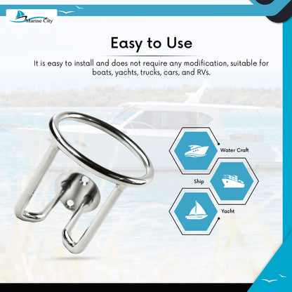 Marine City Universal de Acero Inoxidable para Anillo de Barco Portavasos para Bebidas/Bebidas de Agua Soporte para Botellas de Bebidas para Barcos Marinos Yates y Camiones