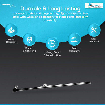 Marine City Boat Accessories Rail Mount Flag Pole Holder West Marine Flag Pole MARINE CITY
