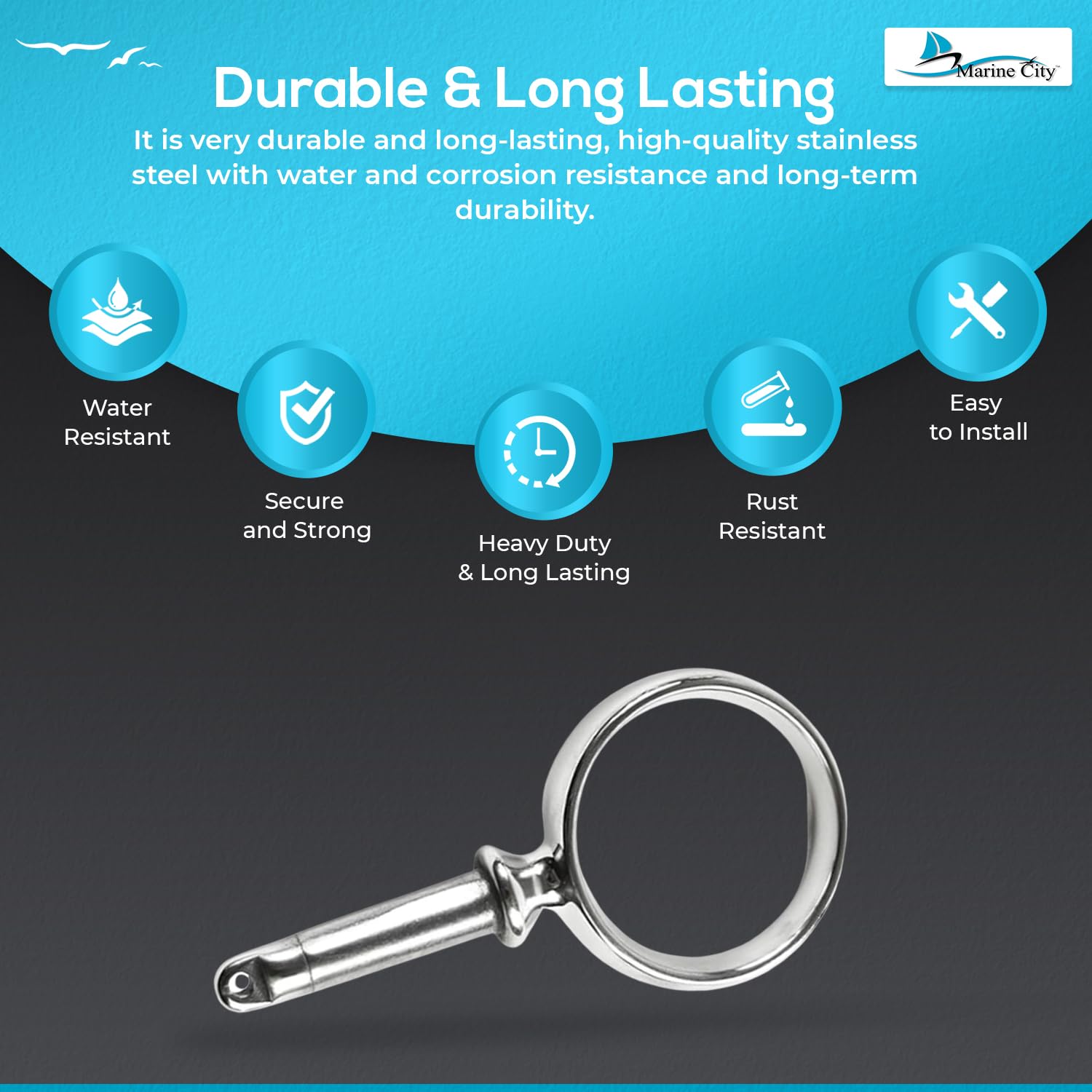 Marine City Boat Accessories Round Rowlock Oarlock Socket Boat Oarlock Mounts (2 Pcs) Marine City Hardware