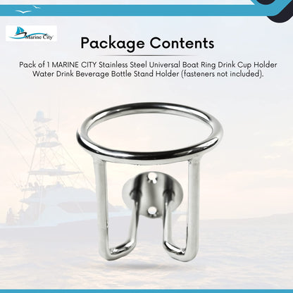 Marine City Universal de Acero Inoxidable para Anillo de Barco Portavasos para Bebidas/Bebidas de Agua Soporte para Botellas de Bebidas para Barcos Marinos Yates y Camiones