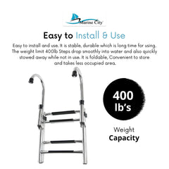 Marine City Stainless Steel 2 Step+2 Step Folding Ladder - Image #7