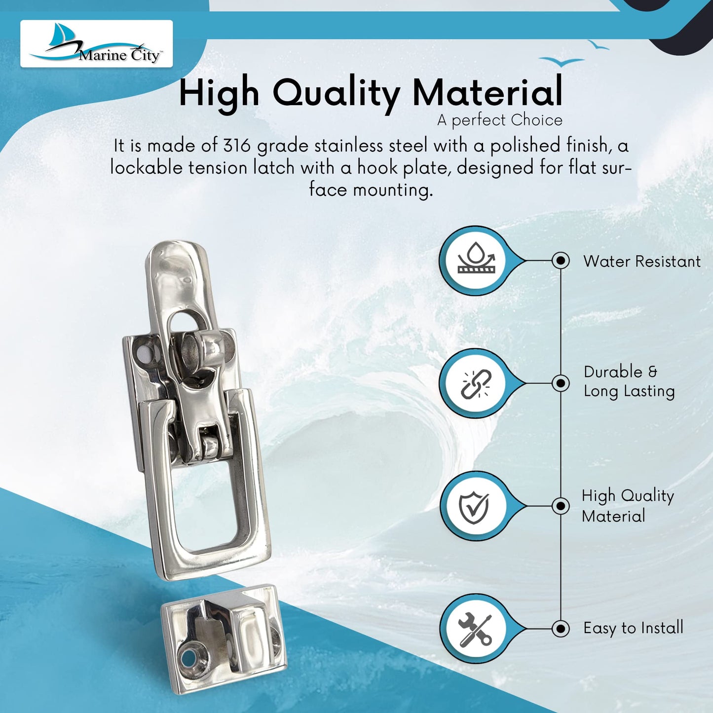 Marine City Boat Accessories Latch Lock Cam Door Latch
