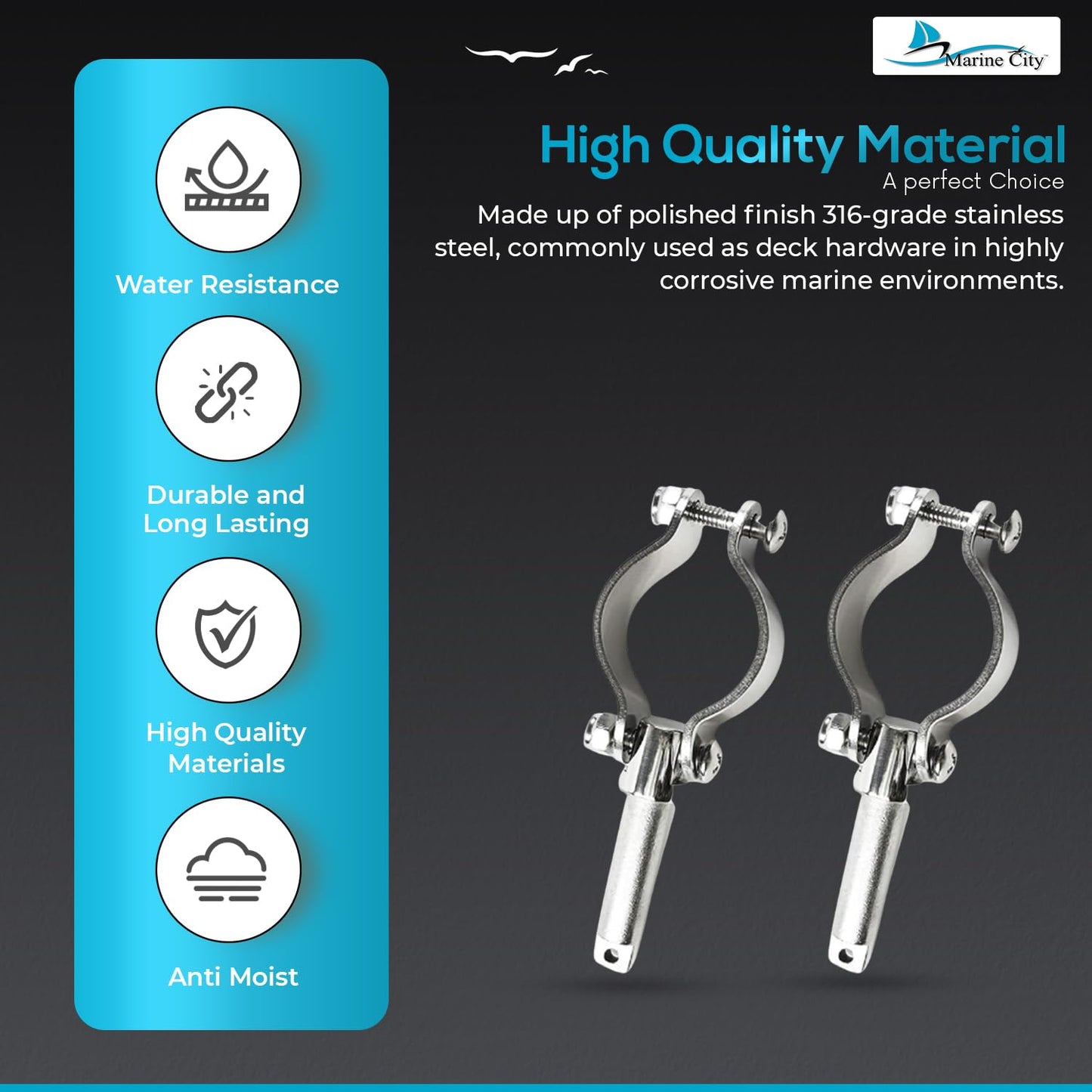Marine City Clamp-On Oarlocks Carlisle Clamp on Oar locks (2 Pcs) Marine City Hardware