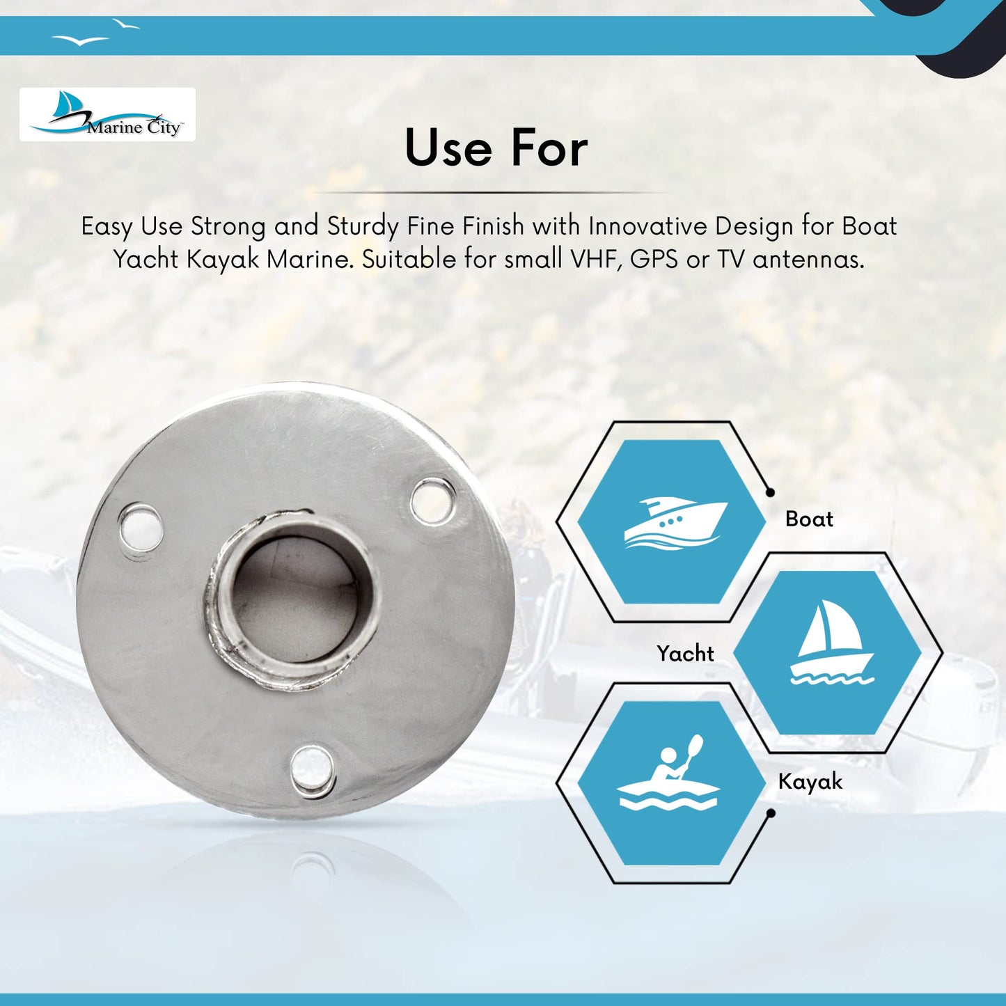 Marine City Boat Accessories Antenna Base cb Antenna Base