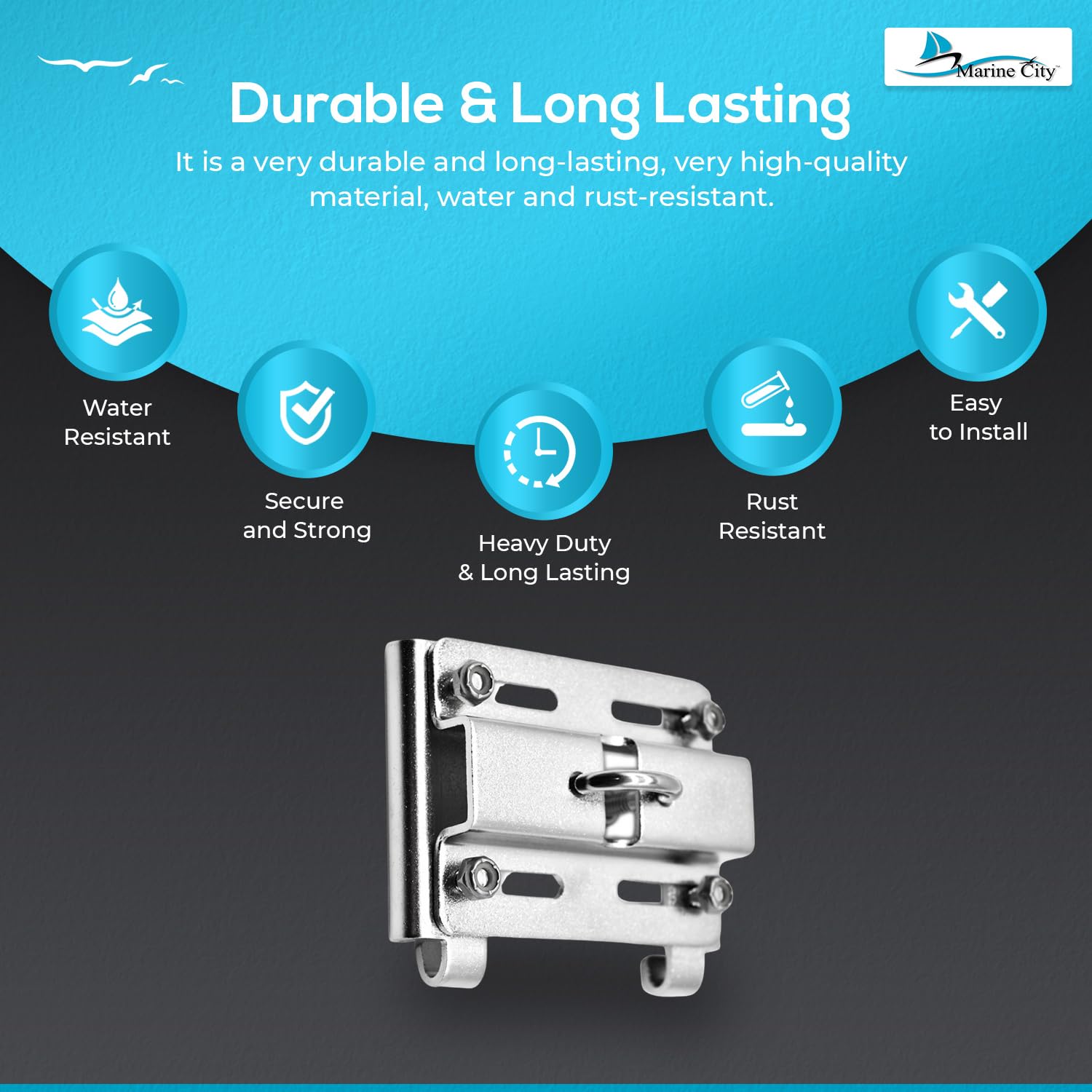 Marine City Boat Accessories Anchor Rail Mount Danforth Anchor Rail Mount Marine City