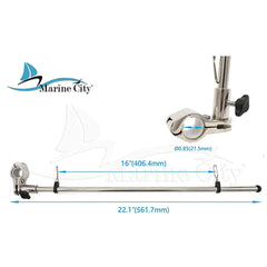 Marine City 21inch Stainless Steel Rail Mounted Flag Pole & Flag Pole Base Kit for Boat Yacht - Image #4