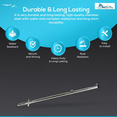 Marine City Boat Accessories Rail Mount Flag Pole Socket Boat Flag Pole Socket