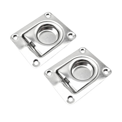 Marine City Mango de elevación empotrado rectangular de acero inoxidable de 2-9/16" × 2-3/16" × 1/2" para escotilla de barco (2 unidades) 
