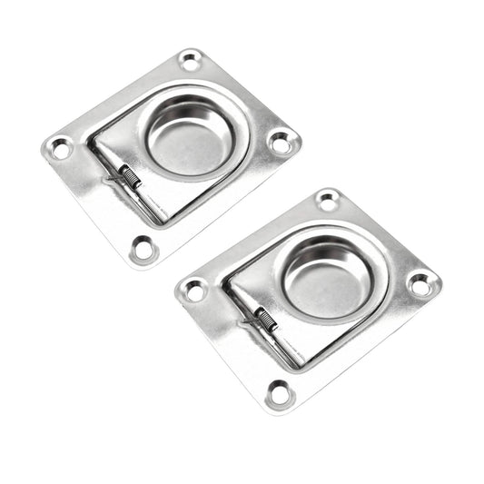 Marine City Mango de elevación empotrado rectangular de acero inoxidable de 2-9/16" × 2-3/16" × 1/2" para escotilla de barco (2 unidades) 