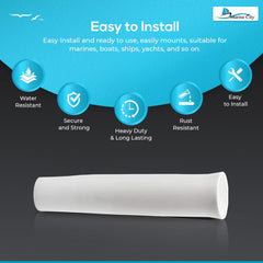 MARINE CITY Insertos de vinilo para soporte de caña de pescar Plástico blanco de alta calidad, resistente y duradero, resistente y fácil de colocar, asegura la colocación para barco marino (1-5/8