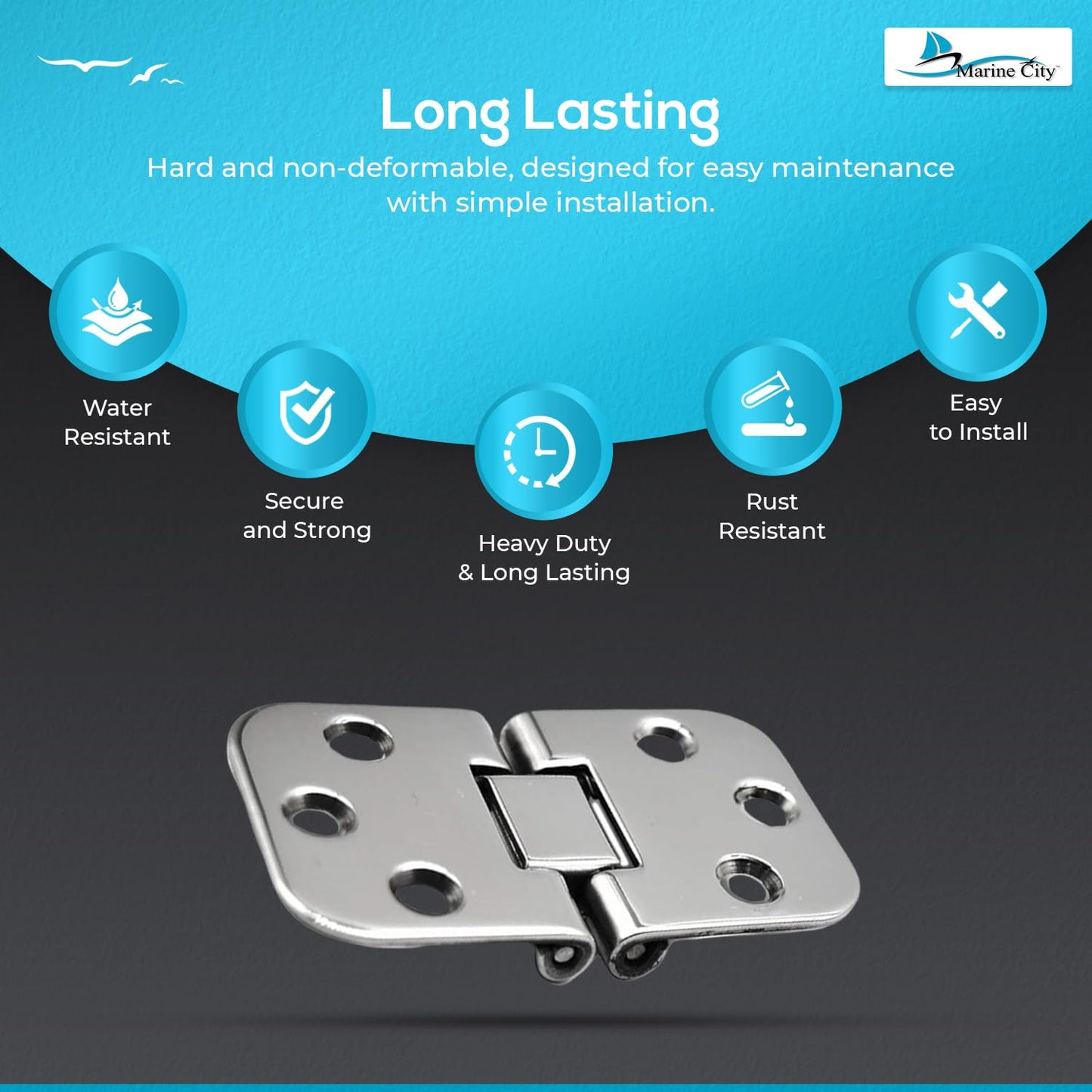 Marine City Boat Accessories Cabinet Hinges Door Hinges (2 Pcs) Marine City