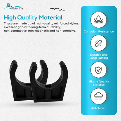 Marine City Best Grip Storage Boat Clips de nailon negro, peso ligero, fácil acceso, ganchos de almacenamiento de escalera de 1-3/4 pulgadas con diseño suave y elegante para barcos, barcos marinos (paquete de 2)
