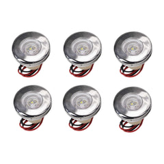 Marine City Luz LED redonda de 1-1/2 pulgadas a presión, impermeable, color blanco, luz de cortesía para PC, para barcos, yates, accesorios marinos