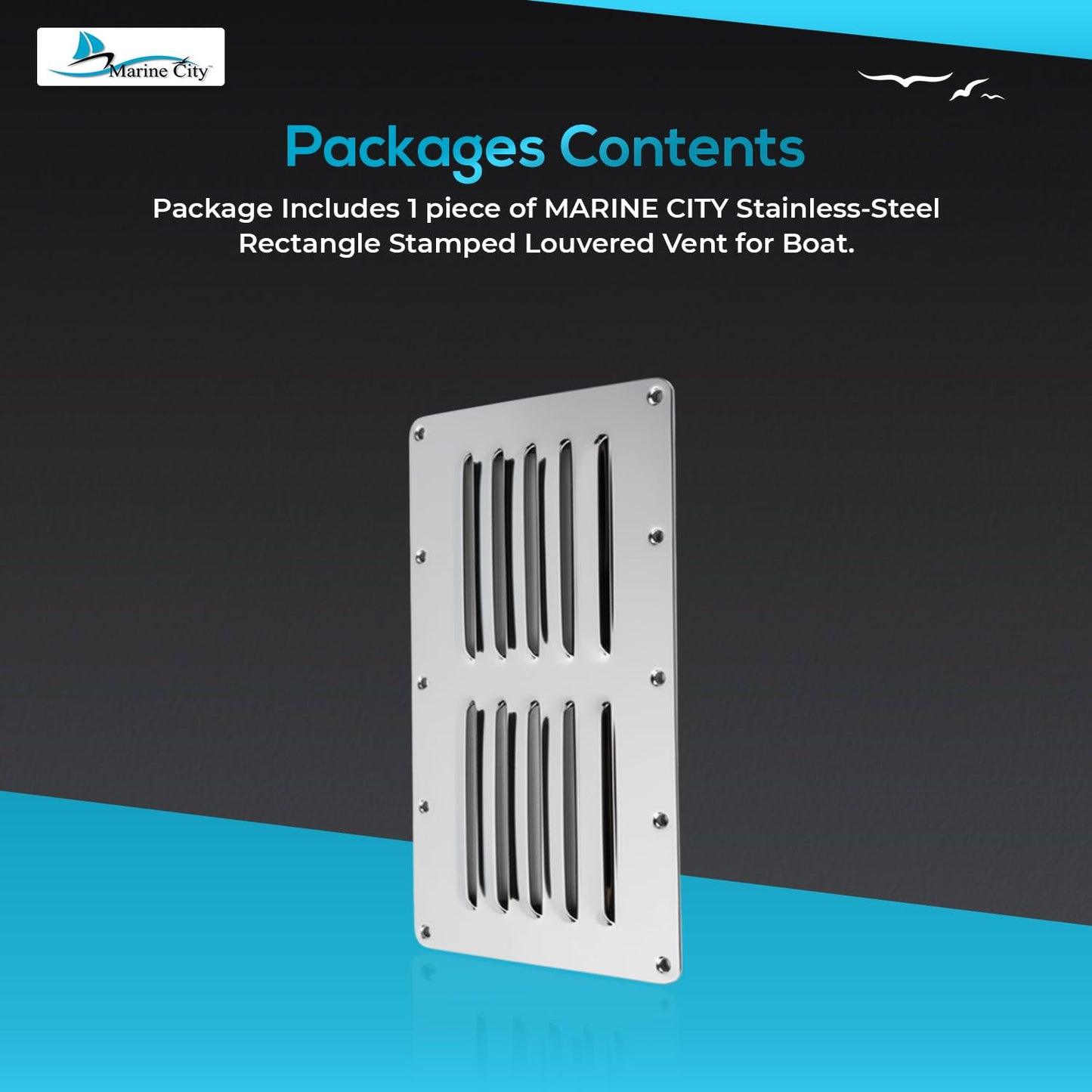 Marine City Stainless Steel Louvered Vent Exterior Louvered Wall Vents Marine City Hardware