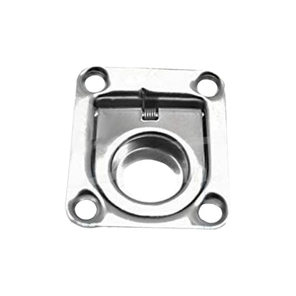 Marine City Anillo de elevación rectangular empotrado con resorte de acero inoxidable de 1-3/4" × 1-1/2" × 3/8" para escotilla de barco (1 unidad) 