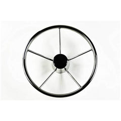 Marine City Stainless-Steel 25 Degree 15-1/2 inches Dia. 5 Spokes Steering Wheel for Boat, Yacht (Dia.:15-1/2 inches) MC91051012