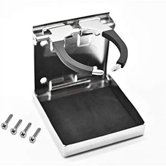 Marine City Adjustable Folding Cup Holder – 304 Stainless Steel Polished (Small) Marine City