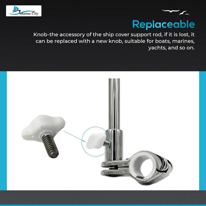Marine City Flagpole Base Nylon Knobs & Cover Support with Stainless Steel Stud (5 Pcs) Marine City