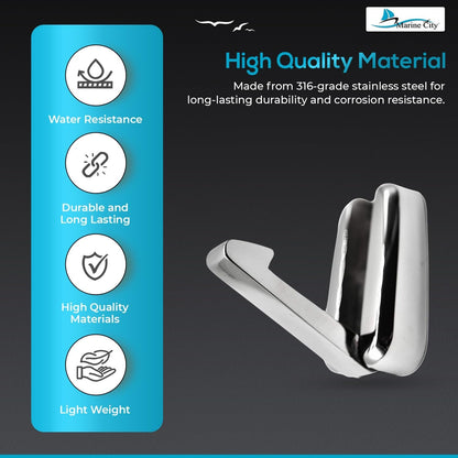MARINE CITY 316 Stainless Steel Spring Folding Hat & Coat Hook – Strong, Durable Marine City