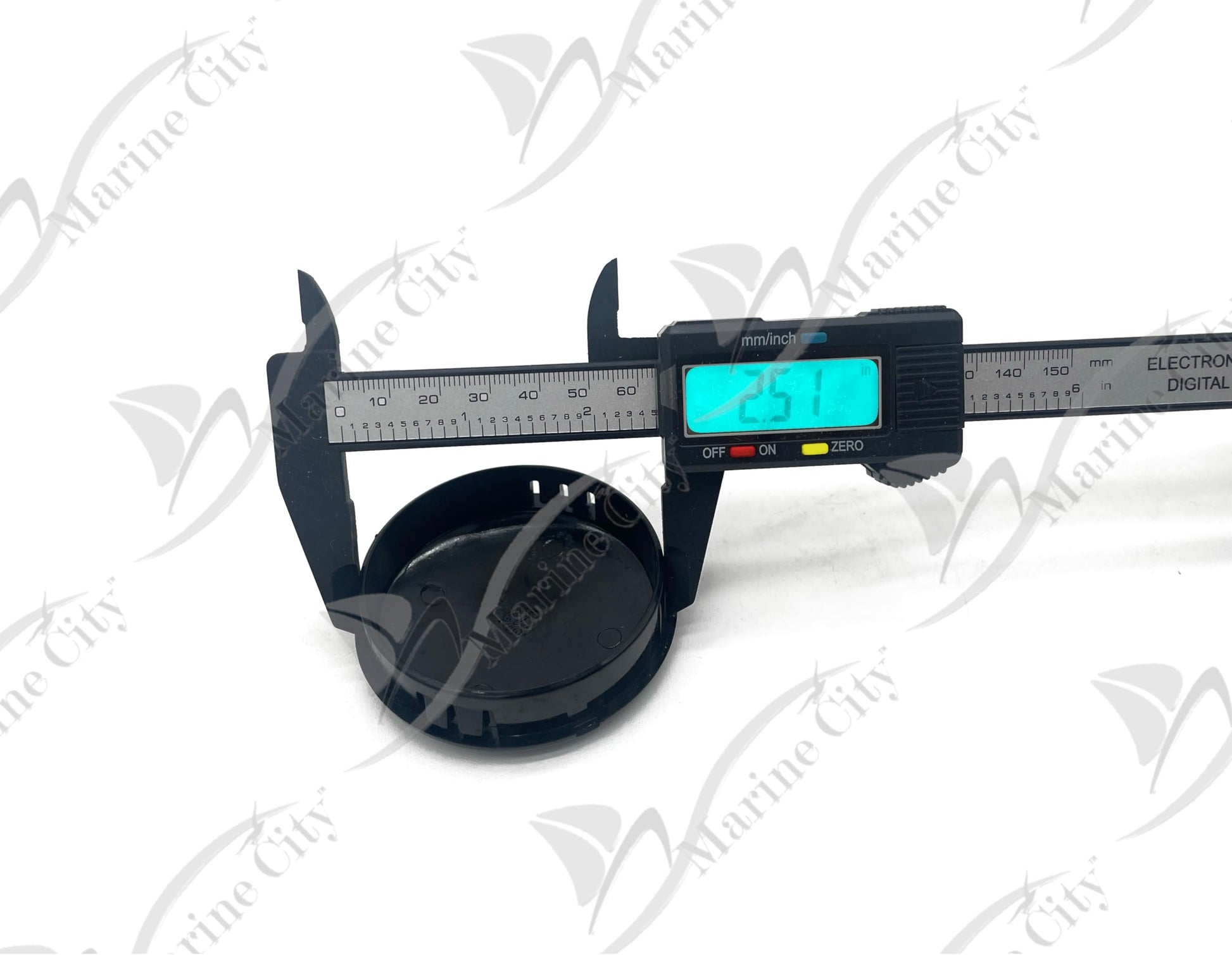 MARINE CITY Black 2-1/2” PC Steering Wheel Center Cap High Strength Easy Install Marine City Hardware