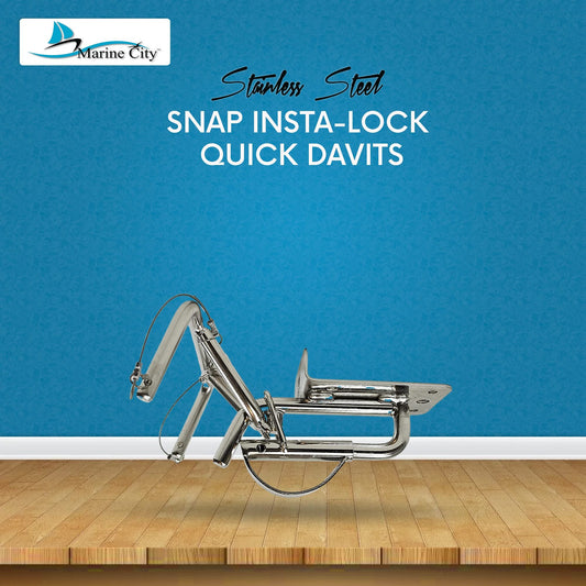 MARINE CITY 316 Stainless Steel Snap Davits Set – 220 lb Capacity (Pack of 2)