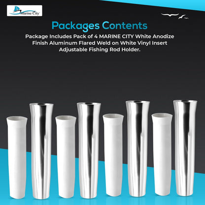 Marine City Adjustable Fishing Rod Holder – Anodized Aluminum (Pack of 4)