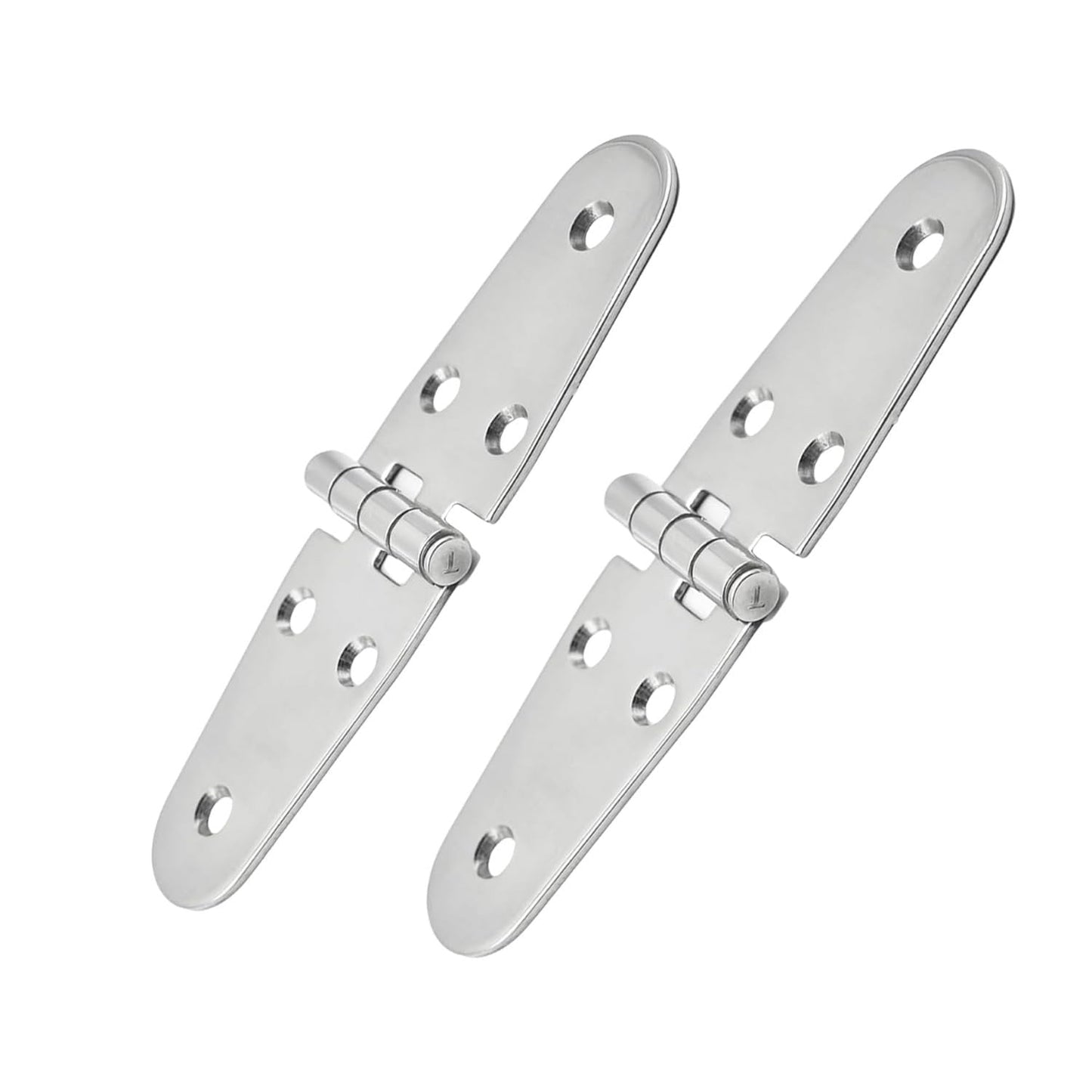 Marine City 304 Stainless Steel Round Door Strap Hinges (5-5/8” × 1.5”) (2 Pcs) Marine City
