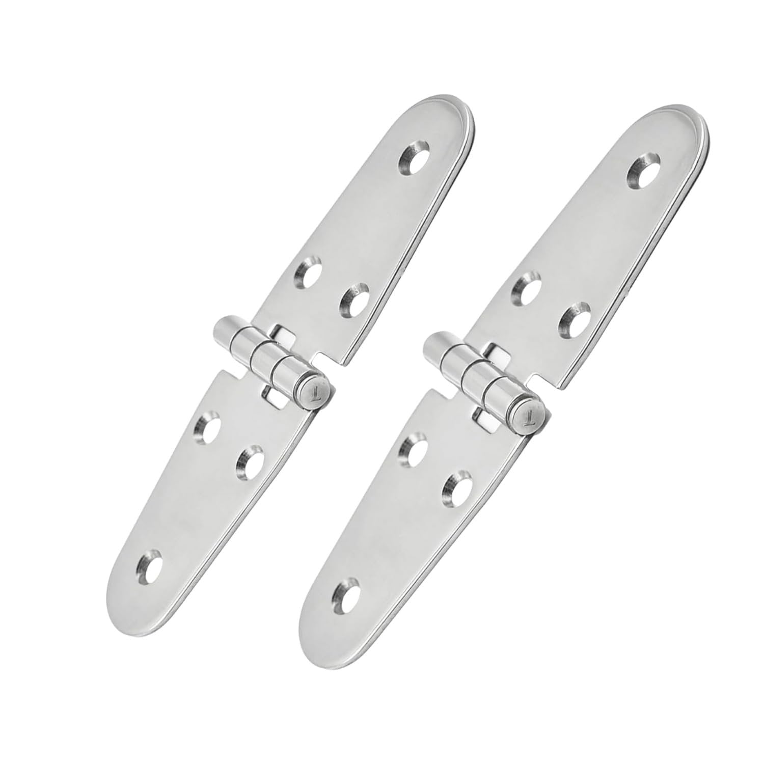 Marine City 304 Stainless Steel Round Door Strap Hinges (5-5/8” × 1.5”) (2 Pcs) Marine City