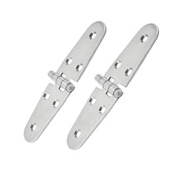 Marine City 304 Stainless Steel Round Door Strap Hinges (5-5/8” × 1.5”) (2 Pcs)