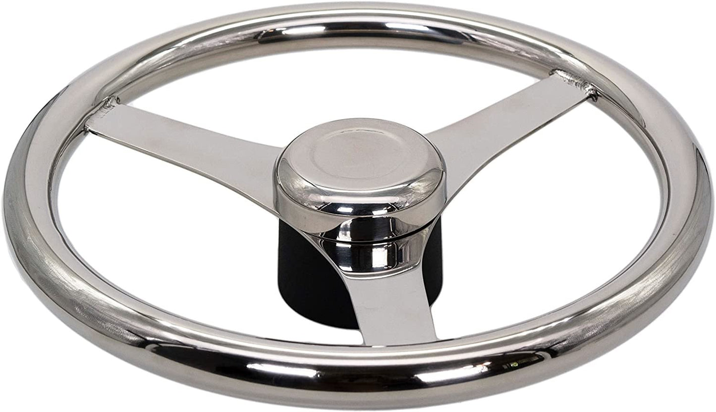 MARINE CITY 13-1/2" Marine Grade Stainless Steel Sports Steering Wheel MARINE CITY