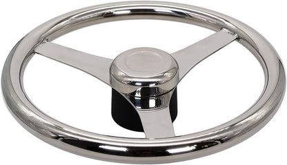 MARINE CITY 13-1/2" Marine Grade Stainless Steel Sports Steering Wheel MARINE CITY