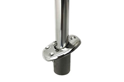 MARINE CITY Deck Flush Base Flag Socket  Stainless Steel, Fits 1" Stanchion Poles