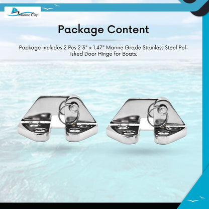 Marine City 316 Stainless Steel Hatch Hinge with Removable Pin – Rustproof
