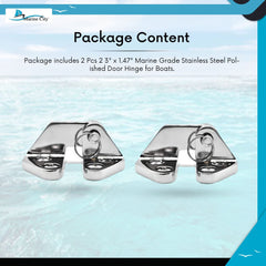 Marine City 316 Stainless Steel Hatch Hinge with Removable Pin – Rustproof