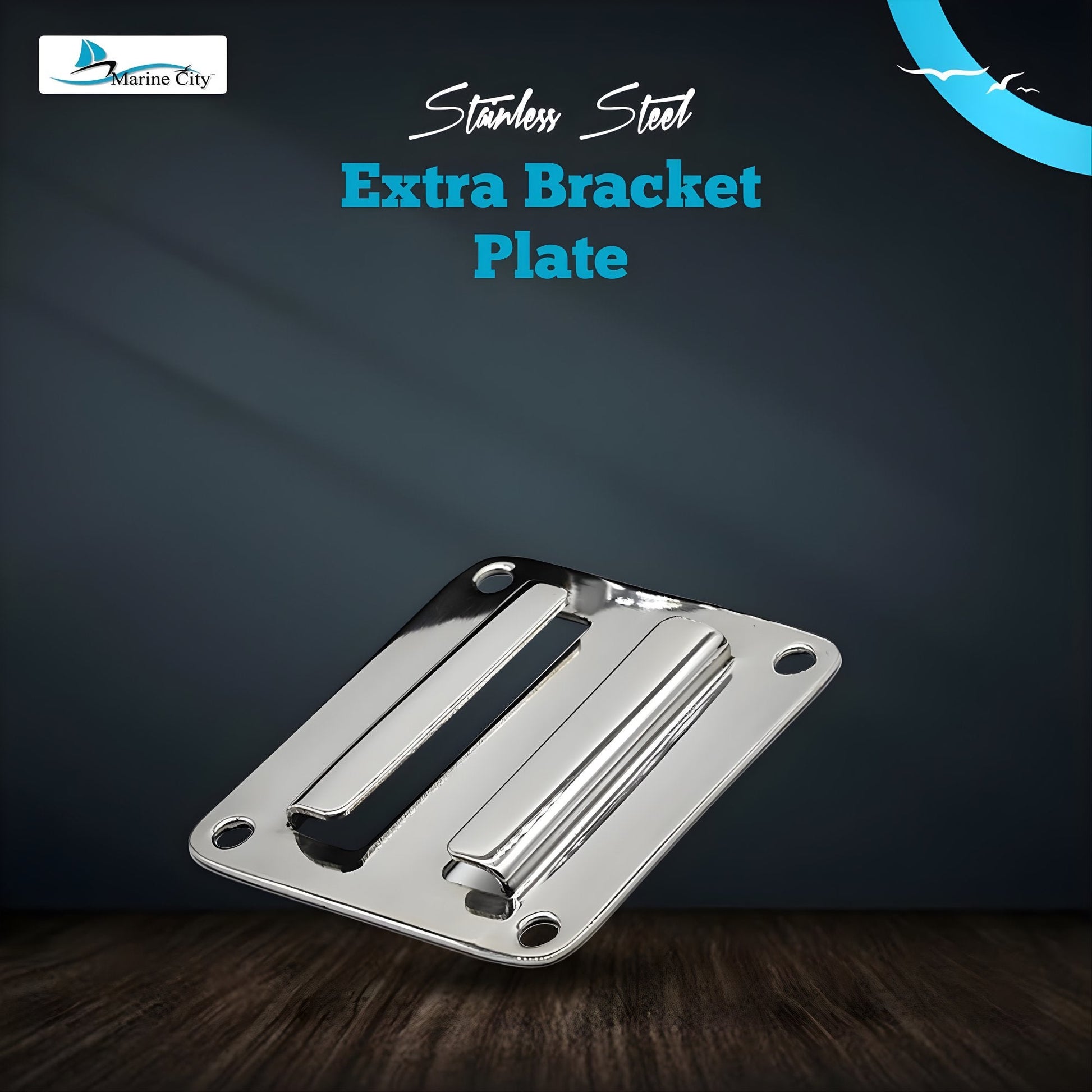 MARINE CITY Extra Stainless Steel Mounting Bracket – Gloss Polished Rod Holder Marine City