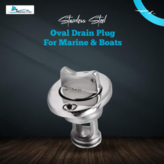 Marine City 316 Stainless Steel Waterproof Oval Drain Plug – Fits 1