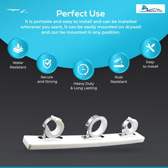 Marine City 3-Rod Reel Fishing Rod Storage Hanger Rack – 316 Stainless Steel