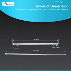 Marine City - Poste de soporte para cubierta de barco ajustable de aluminio (31 pulgadas a 58 pulgadas)