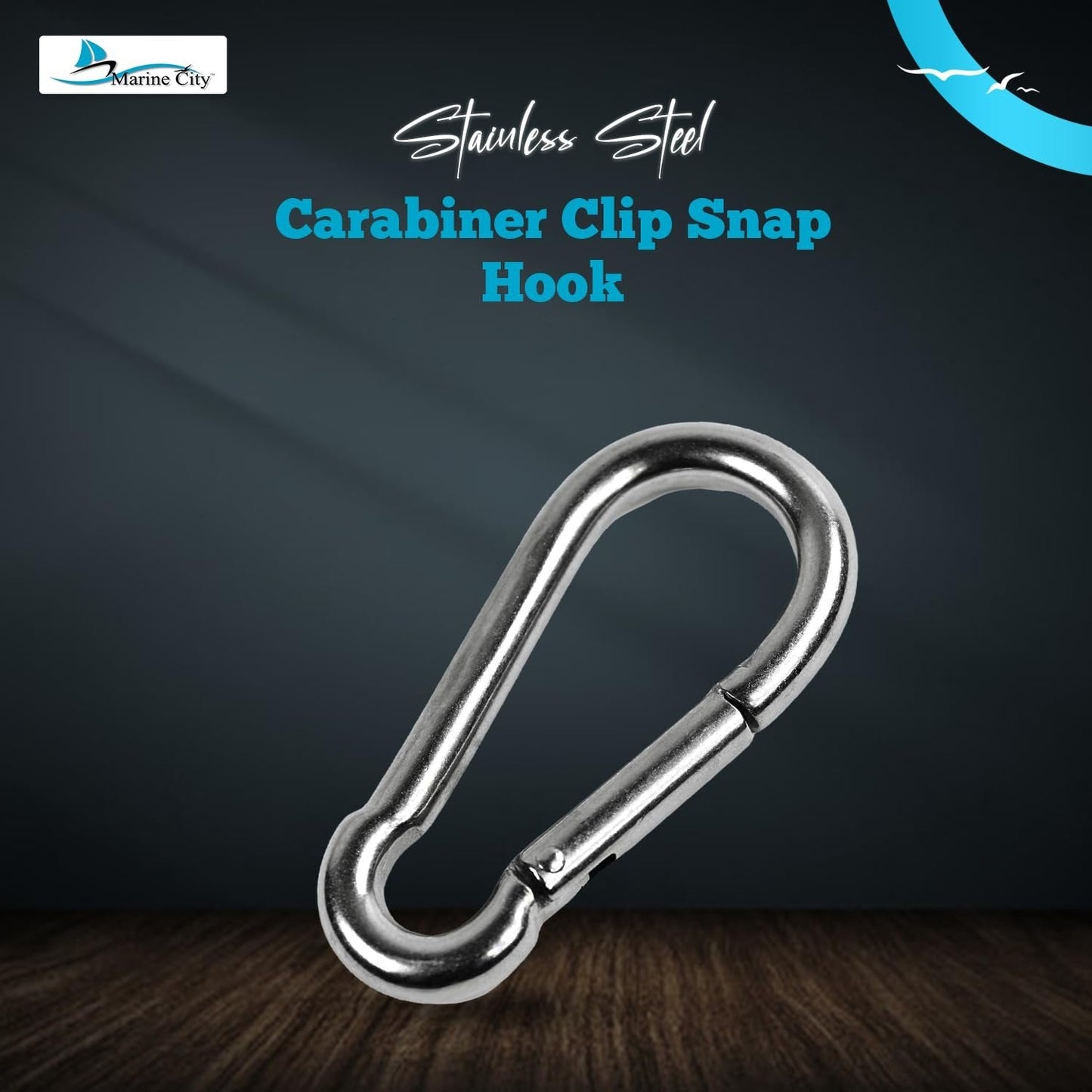 Marine City Carabiner Clip Snap Hook – Stainless Steel, 4", Durable (Pack of 2) MARINE CITY