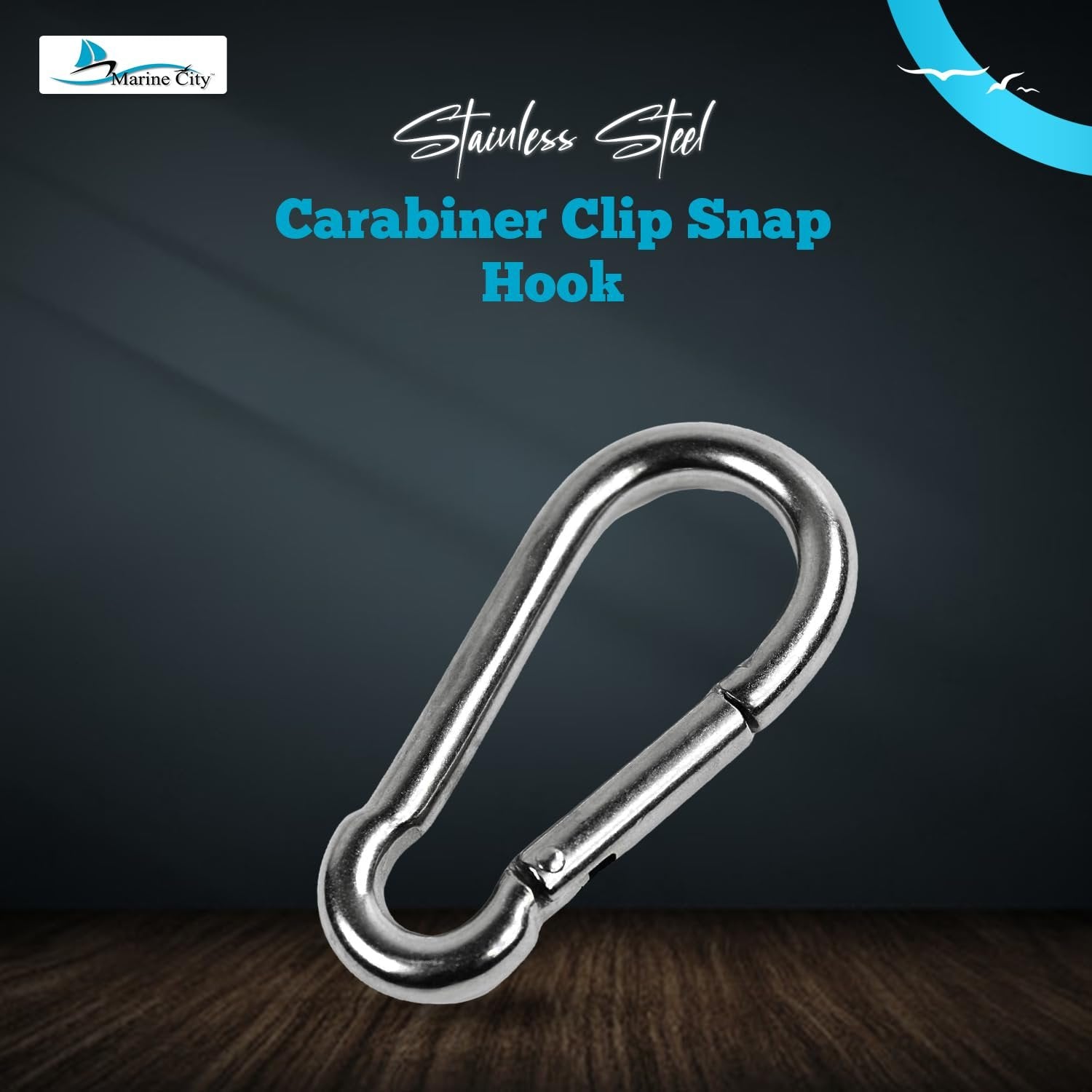 Marine City Carabiner Clip Snap Hook – Stainless Steel, 4", Durable (Pack of 2) MARINE CITY