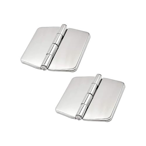 Marine City 316 Stainless Steel Covered Strap Hinges with Cover Caps (2 Pcs)