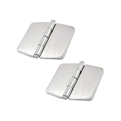 Marine City 316 Stainless Steel Covered Strap Hinges with Cover Caps (2 Pcs)