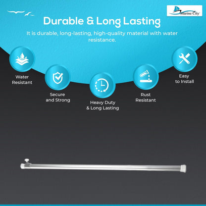 Marine City Adjustable Aluminum Boat Cover Support Pole – Extendable 38.5”–73.5”