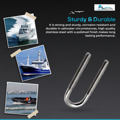 Marine City Ojo de arco/perno en U de acero inoxidable de 1/2” (L: 5-1/4”) 