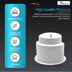 Marine City White Plastic Cup Holder with Side Drain – Drink & Can Holder(8 Pcs)