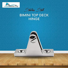 Marine City Stainless Steel Bimini Top Deck Hinge Swivel Side Mount Removable Pin