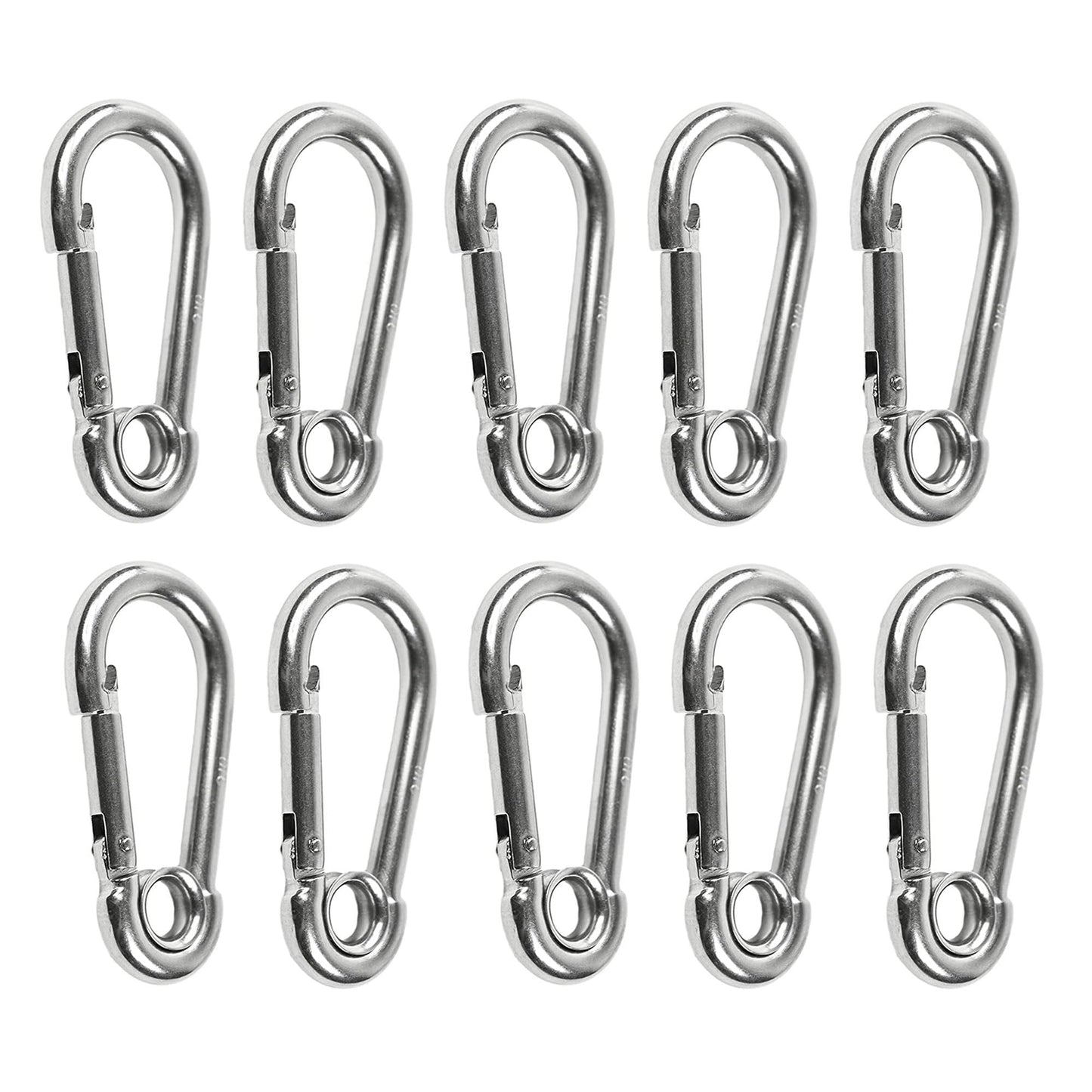 Marine City Carabiner Clip Snap Hook with Ring, Stainless Steel, 2-3/8" Durable MARINE CITY